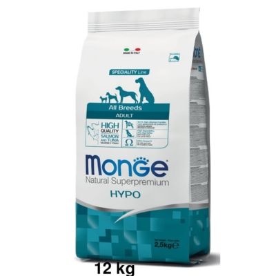 Monge Natural Superpremium All Breeds Cane Adulto Hypo Salmone e Tonno 12kg