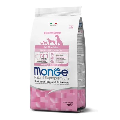 Monge  All Breeds Puppy & Junior Maiale con Riso e Patate 12 kg