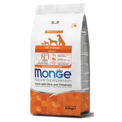 Monge  All Breeds Adult Monoprotein Anatra con Riso e Patate 2,5kg