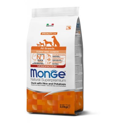 Monge  All Breeds Puppy & Junior Anatra con Riso e Patate 12 kg
