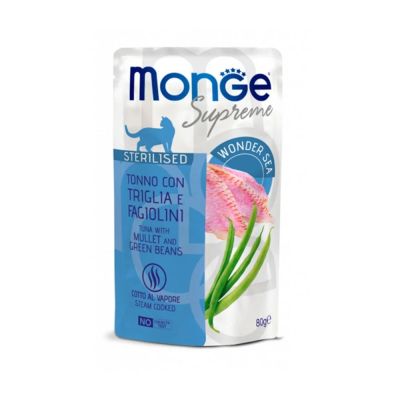 MONGE SUPREME STERILISED TONNO TRIGLIA FAGIOLINI 80 GR BUSTINA