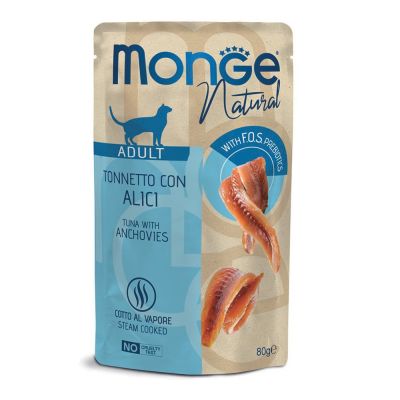 Monge Natural Superpremium Busta Gatto Tonnetto con Alici 80g