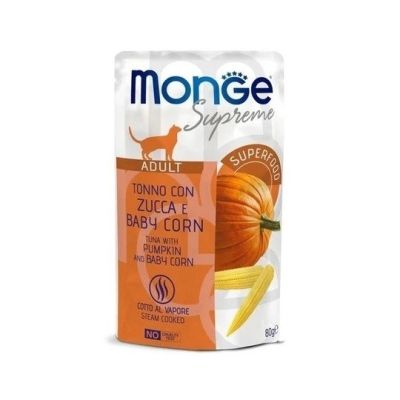 MONGE SUPREME ADULT CON TONNO ZUCCA E BABY CORN 80 GR BUSTINA