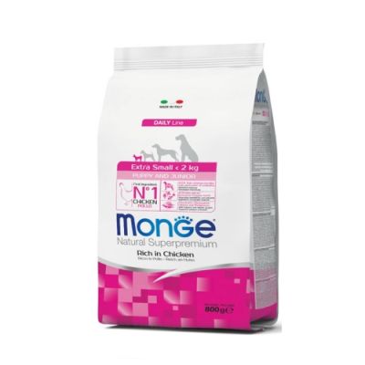 Monge Natural Superpremium Cane Extra Small Puppy&Junior Pollo 800g