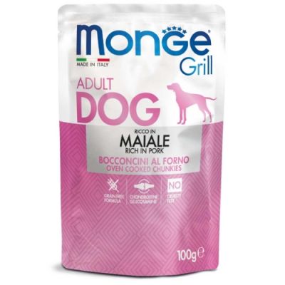 Monge Grill Busta Cane Adulto Maiale 100g
