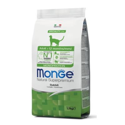Monge Natural Superpremium Monoprotein Gatto Adulto Coniglio 1,5kg