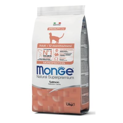 Monge Natural Superpremium Monoprotein Gatto Adulto Salmone 1,5kg