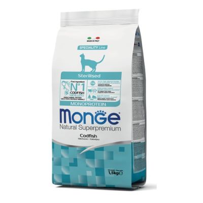 Monge Natural Superpremium Monoprotein Gatto Sterilizzato Merluzzo 1,5kg