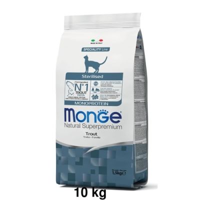 Monge Natural Superpremium Monoprotein Gatto Sterilizzato Trota 10kg