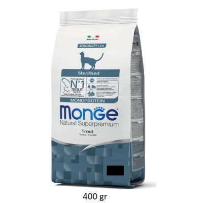 Monge Natural Superpremium Sterilised Monoprotein – Trota 400gr