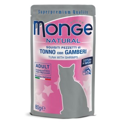 Monge Natural Superpremium Busta Gatto Tonno con Gamberi 80g