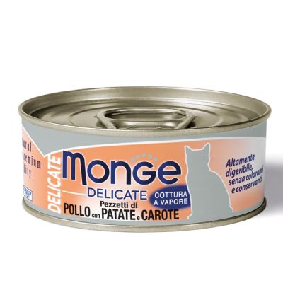 Monge Delicate Gatto Adulto Pollo con Patate e Carote 80g