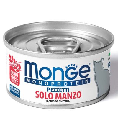 Monge Monoprotein Gatto Adulto Pezzetti solo Manzo 80g