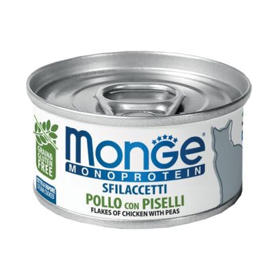Monge Monoprotein Gatto Adulto Sfilaccetti Pollo con Piselli
