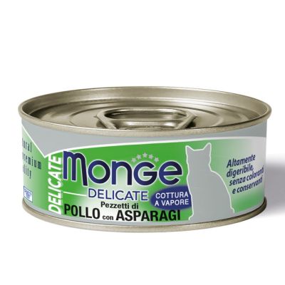 Monge Delicate Gatto Adulto Pezzetti di Pollo con Asparagi 80g