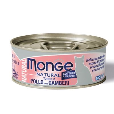 Monge Natural Gatto Adulto Tonno e Pollo con Gamberi 80g
