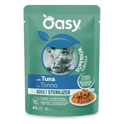 Oasy BOCCONCINI IN SALSA SUPERIOR FORMULA • Adult Sterilized con Tonno 85 gr