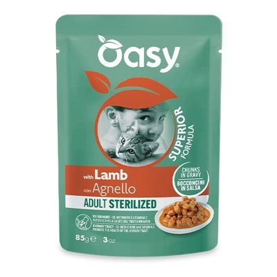 Oasy BOCCONCINI IN SALSA SUPERIOR FORMULA • Adult Sterilized con Agnello 85 gr