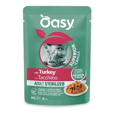 Oasy BOCCONCINI IN SALSA • Adult Sterilized con Tacchino 85 gr