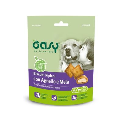 Oasy Cane Adulto Biscotti Ripieni Agnello e Mela 80g
