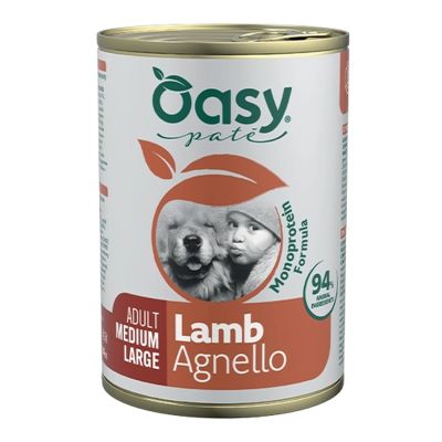 Oasy MONOPROTEIN FORMULA • Paté Adult Medium/Large Agnello 400 gr