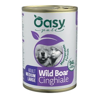 Oasy MONOPROTEIN FORMULA • Paté Adult Medium/Large Cinghiale 400 gr