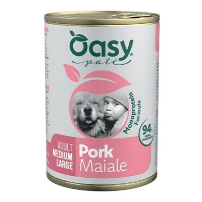Oasy MONOPROTEIN FORMULA • Paté Adult Medium/Large Maiale 400 gr