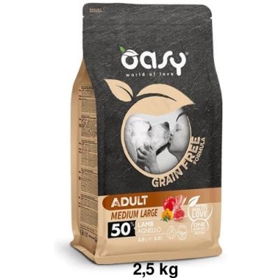 Oasy Grain Free Secco Cane Adulto Medium/Large Agnello 2,5kg