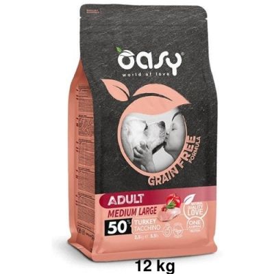 Oasy Grain Free Secco Cane Adulto Medium/Large Tacchino 12kg
