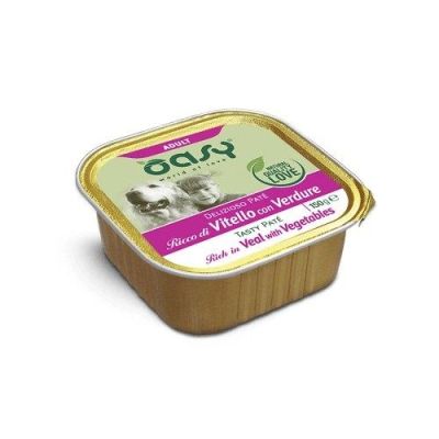 Oasy Delizioso Paté Cane Adulto Vitello con Verdure 150g
