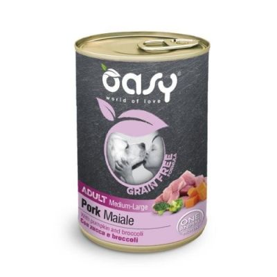 Oasy Grain Free Umido Cane Adulto Medium/Large Maiale 400g