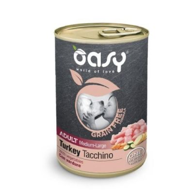 Oasy Grain Free Umido Cane Adulto Medium/Large Tacchino 400g