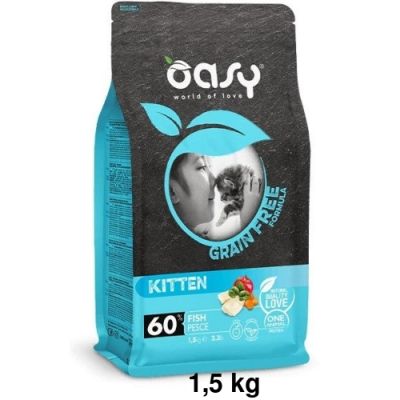 Oasy Grain Free Secco Gatto Kitten Pesce 1,5kg