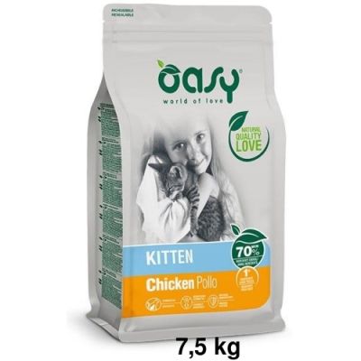Oasy Lifestage Secco Gatto Kitten Pollo 7,5kg