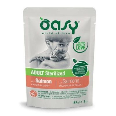Oasy Umido Bocconcini Gatto Sterilizzato Salmone 85g