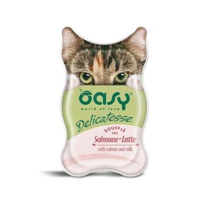 Oasy Umido Gatto Delicatesse Soufflé Salmone e Latte 85g
