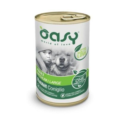 Oasy One Protein Umido Cane Adulto Medium/Large Lattina Coniglio 400g