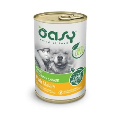 Oasy One Protein Umido Cane Adulto Medium/Large Lattina Maiale 400g