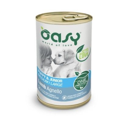 Oasy One Protein Umido Cane Puppy Medium/Large Lattina Agnello 400g