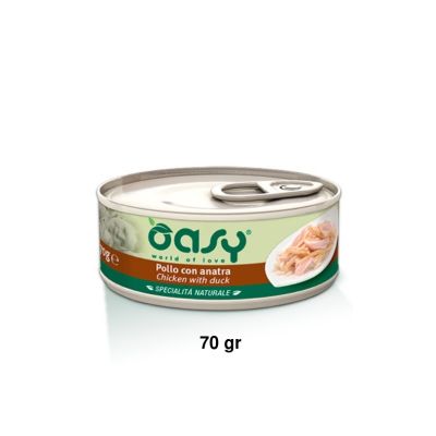 Oasy Specialità Naturale Umido Gatto Lattina Pollo con Anatra 70g