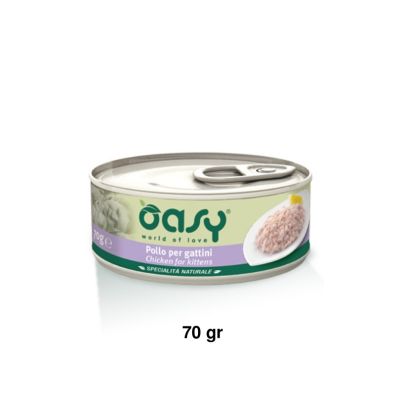 Oasy Specialità Naturale Umido Gatto Kitten Lattina Pollo 70g