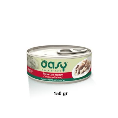 Oasy Specialità Naturale Umido Gatto Lattina Pollo con Manzo 150g