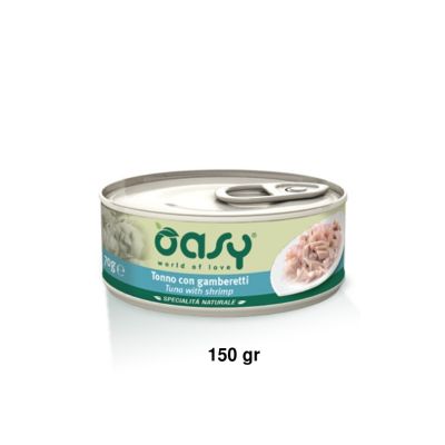 Oasy Specialità Naturale Umido Gatto Lattina Tonno con Gamberetti 150g