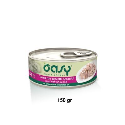 Oasy Specialità Naturale Umido Gatto Lattina Tonno con Pescetti Oceanici 150g