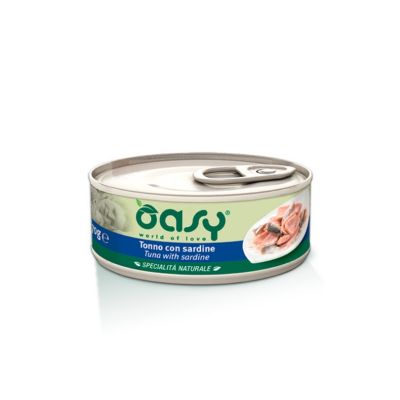Oasy Specialità Naturale Umido Gatto Lattina Tonno con Sardine 150g