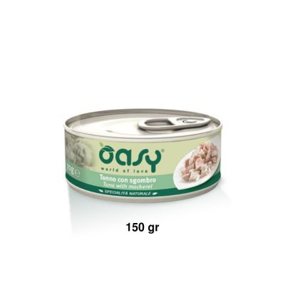 Oasy Specialità Naturale Umido Gatto Lattina Tonno con Sgombro 150g