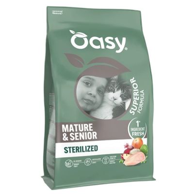 Oasy Dry Cat Superior MATURE e SENIOR STER. POLLO 1,5 kg